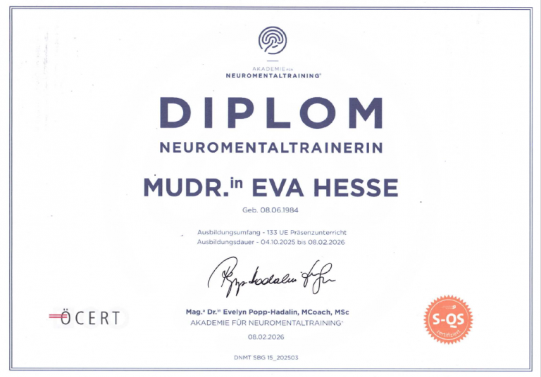 Diplom als Neuromentaltrainerin